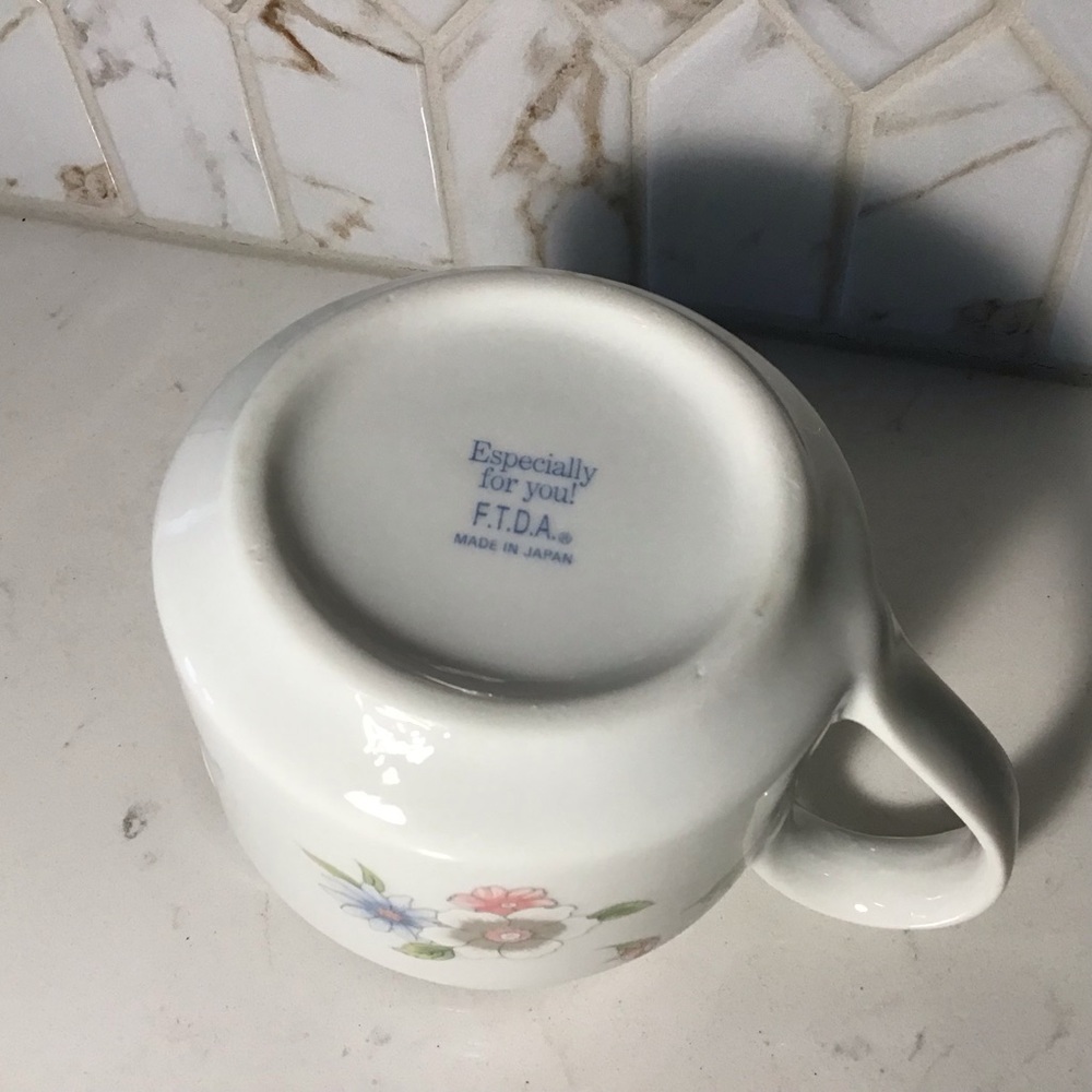 Vintage F.T.D.A “Especially for You” Floral Pitcher – 4" Tall, Cottagecore Charm - Picture 3 of 4